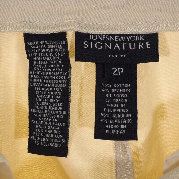 Jones New York Womens Pants Size 2 Petite Khaki Flare Leg Stretchy 28 x 29 - Picture 6 of 7